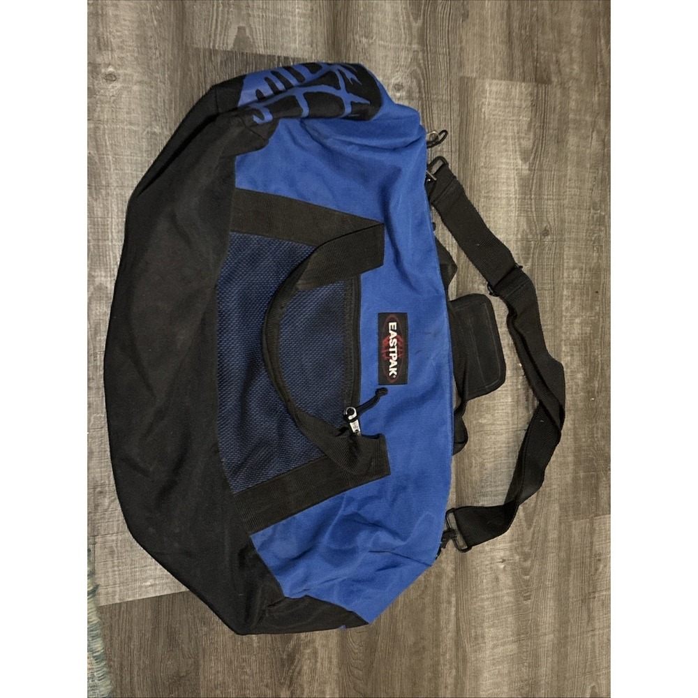 Eastpak Duffel Bag Luggage Travel Carry On  Made USA Flaky Wear Inside Blue 23”